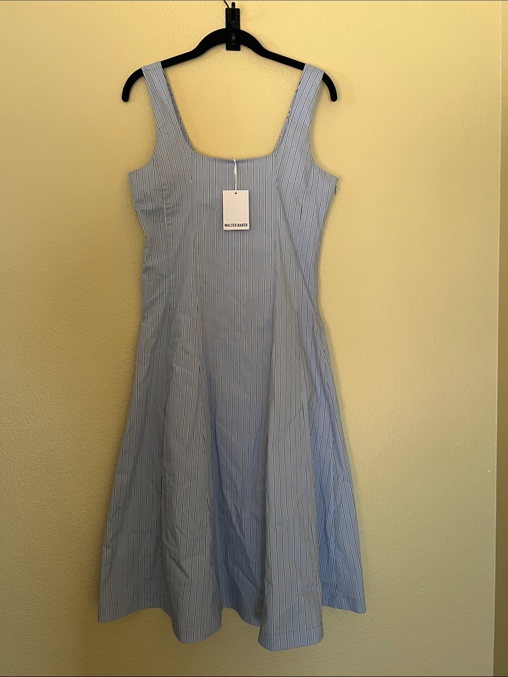 Walter Baker Light Blue Pinstripe A-Line Sundress